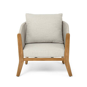 Кресло 4SIS Сидней, каркас бежевый, роуп бежевый, ткань бежевая, садовая мебель