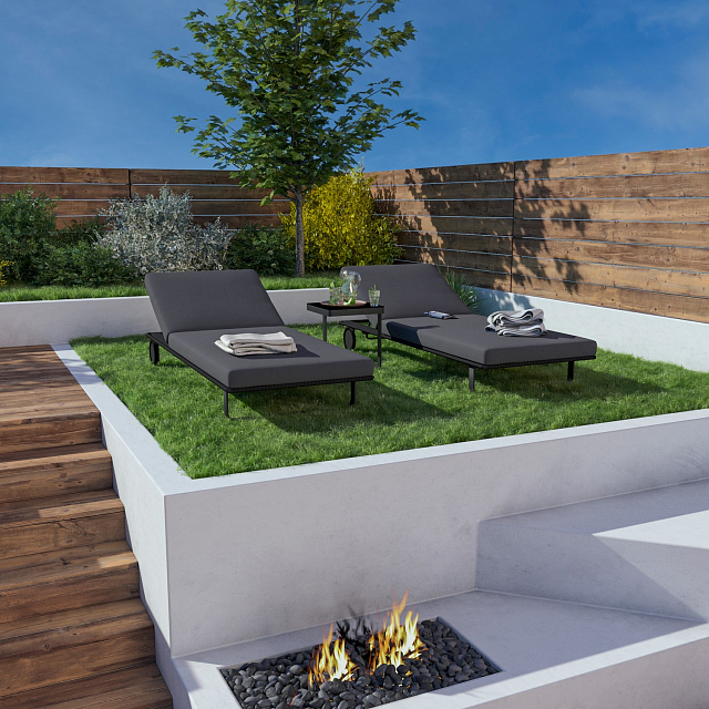 Шезлонг Ideal Patio Costa Цвет: карбон, антрацит 