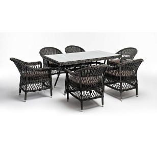 Обеденная группа 4SIS Амароне на 6 персоны, цвет графит, садовая мебель