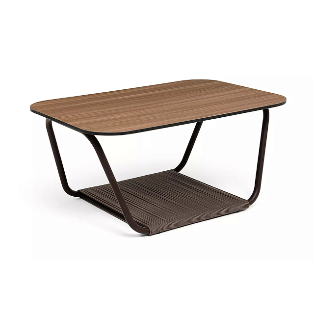 Стол журнальный 4SIS Гранада 90 х 60, каркас коричневый, роуп коричневый, столешница дуб 