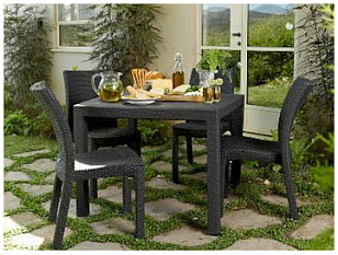 Стол Keter Melody quartet коричневый для дачи Стол Keter Melody quartet коричневый, садовая мебель