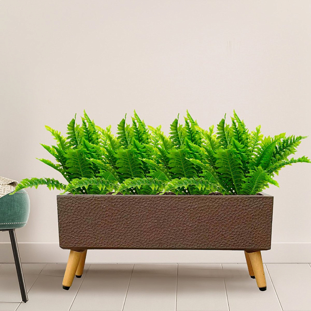 Кашпо Idealist Lite Урбан напольное прямоугольное с подставкой 74 Цвет: кофе 