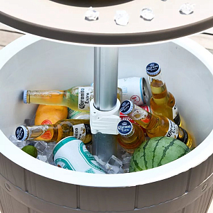 Стол мини-бар пластиковый Tagliamento Armona белый, тортора, садовая мебель