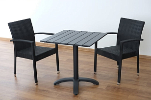 Плетеный стул Joygarden Milano черный для дачи Плетеный стул Joygarden Milano черный, садовая мебель