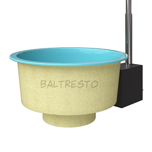 Купель с печкой террасная Baltresto Round Terras Ø1.8 м бирюзовая, уличное оборудование
