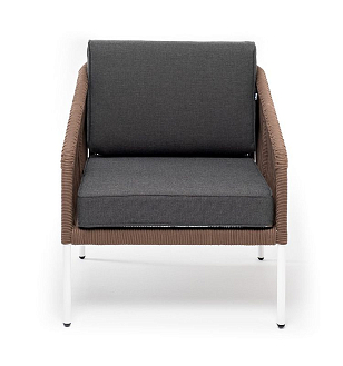 Кресло 4SIS Канны из роупа Цвет: белый, коричневый, серый, садовая мебель