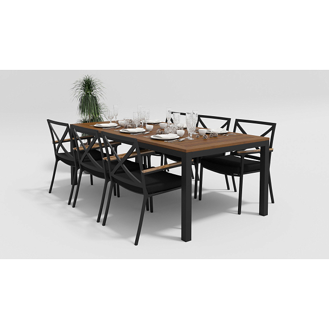 Обеденная зона Gardenini Bella Carbon Calma 220 Цвет: Черный 