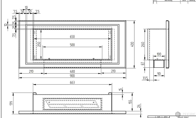 Биокамин встраиваемый ZeFire Sirius