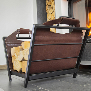 Дровница Concretika кожаная с подставкой для сада и загородного дома Дровница Concretika кожаная с подставкой, уличное оборудование