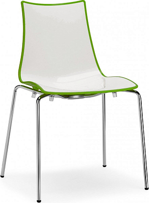 Стул Scab Design Zebra Bicolore Цвет: хром, белый, зеленый, садовая мебель
