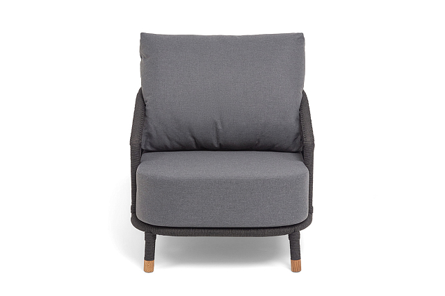 Кресло 4SIS Верона, каркас темно-серый муар, роуп темно-серый, ткань темно-серая 