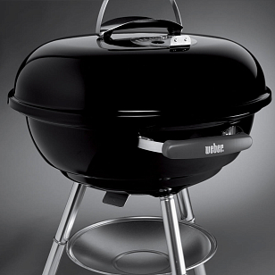 гриль угольный weber compact kettle, 47 см, черный