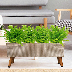 Кашпо Idealist Lite Урбан напольное прямоугольное с подставкой 58 Цвет: бежевый, уличное оборудование