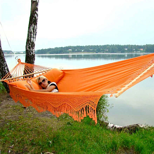 Гамак двухместный Lite Forro оранжевый для хобби и пикника