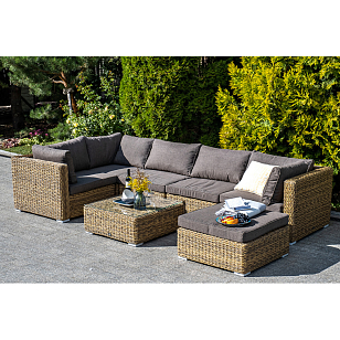 Диван угловой 4SIS Лунго (гиацинт) Цвет: соломенный, садовая мебель