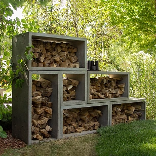 Дровница из бетона Concretika DR 90 для сада и загородного дома Дровница из бетона Concretika DR 90, уличное оборудование