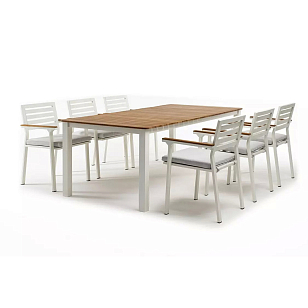 Обеденный стол Joygarden Concorde 210 см белый для дачи Обеденный стол Joygarden Concorde 210 см белый, садовая мебель