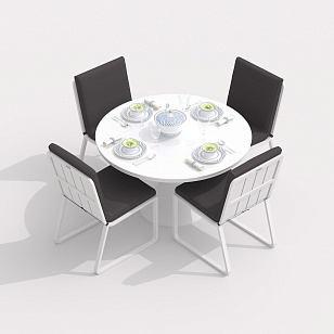 Обеденная группа Ideal Patio Diva Gira Цвет: белый, антрацит, садовая мебель