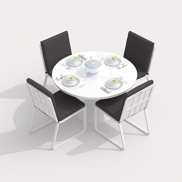 Обеденная группа Ideal Patio Diva Gira Цвет: белый, антрацит 