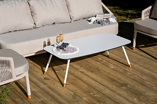 Лаунж-зона 4SIS Верона 5-местная, каркас белый, роуп бежевый, садовая мебель