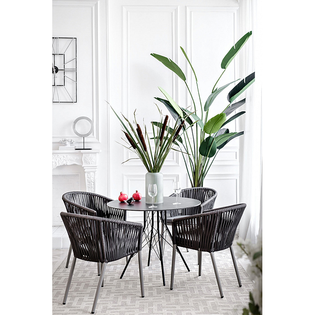 Обеденная группа 4SIS Конте-В с круглым столом Цвет: серый гранит 