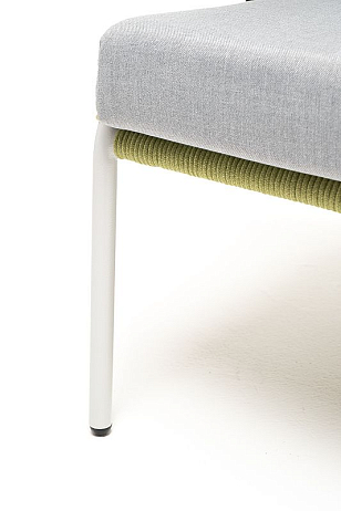 Кресло 4SIS Милан, каркас светло-серый муар, роуп салатовый меланж, ткань светло-серая для дачи Кресло 4SIS Милан, каркас светло-серый муар, роуп салатовый меланж, ткань светло-серая, садовая мебель