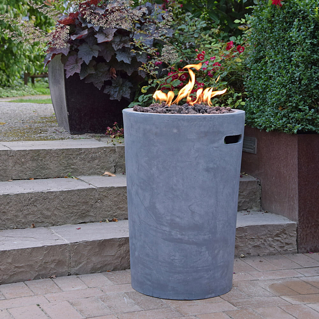 Уличный газовый камин Clifton Compact Round Grey 