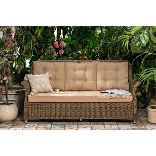 Диван плетеный трехместный Joygarden Opal, садовая мебель