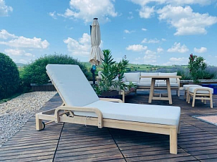 Шезлонг деревянный с матрасом Tagliamento Rimini , садовая мебель