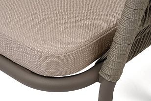 Стул 4SIS Бордо каркас бежево-серый муар, роуп серо-коричневый колос, ткань Mossle бежевая для дачи Стул 4SIS Бордо каркас бежево-серый муар, роуп серо-коричневый колос, ткань Mossle бежевая, садовая мебель