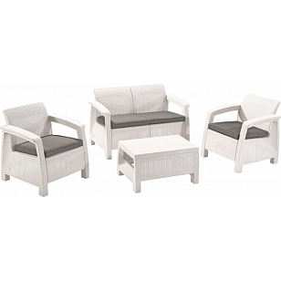 Диван Keter Corfu love seat белый, садовая мебель