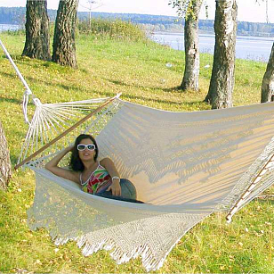 Гамак двухместный Lite Tulip белый для хобби и пикника