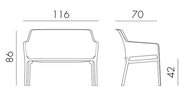 Диван Nardi Net Bench Цвет: тортора 