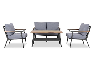 Диван Joygarden Concorde двухместный темный графит для дачи Диван Joygarden Concorde двухместный темный графит, садовая мебель