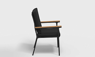 Обеденная зона Gardenini Calma 220 Карбон / Черный со стульями Calma S, садовая мебель