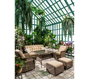 Лаунж зона Joygarden Opal с оттоманками, садовая мебель