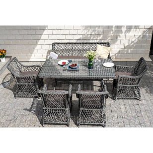 Обеденная группа 4SIS Катания на 6 персон, цвет графит, садовая мебель
