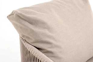 Кресло 4SIS Верона, каркас белый муар, роуп бежевый, ткань бежевая 052, садовая мебель