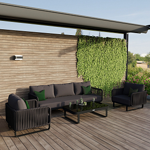 Лаунж зона Ideal Patio Bellisa с трехместным диваном Цвет: антрацит, карбон, садовая мебель