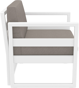 Кресло Siesta Contract Mykonos Цвет: белый, светло-коричневый для дачи Кресло Siesta Contract Mykonos Цвет: белый, светло-коричневый, садовая мебель