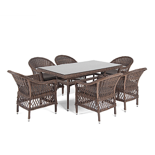 Обеденная группа 4SIS Амароне на 6 персоны, цвет коричневый, садовая мебель