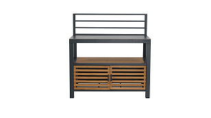 Модульная летняя кухня Brafab Bellac прямая с ручками из тика для приготовления пищи Модульная летняя кухня Brafab Bellac прямая с ручками из тика для сада