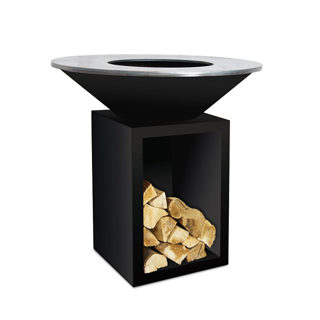 Дровяной гриль-очаг OFYR Classic OCSB 100-100 черный с поленницей