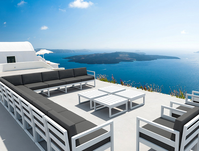 Кресло Siesta Contract Mykonos Цвет: белый, бежевый 