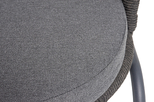 Стул 4SIS Люксембург, каркас темно-серый (RAL7024) муар, роуп темно-серый, ткань темно-серая 027, садовая мебель