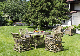 Обеденная группа 4SIS Доппио, цвет соломенный для дачи Обеденная группа 4SIS Доппио, цвет соломенный, садовая мебель