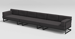 Лаунж зона Gardenini Hacienda Карбон / Антрацит для дачи Лаунж зона Gardenini Hacienda Карбон / Антрацит, садовая мебель