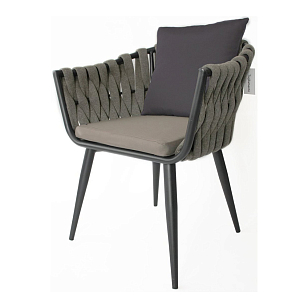 Кресло плетеное с подушками Tagliamento Verona Цвет: темно-серый, садовая мебель
