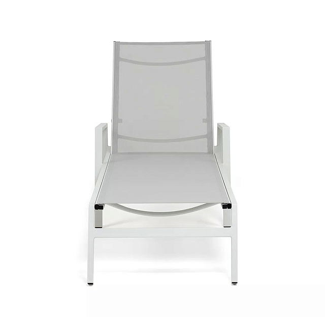 Шезлонг 4SIS Парма, цвет светло-серый (RAL7035), ткань светло-серая 