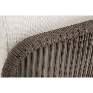 Модуль угловой 4SIS Канны, каркас коричневый (RAL8016) муар, роуп коричневый, ткань бежевая 035, садовая мебель